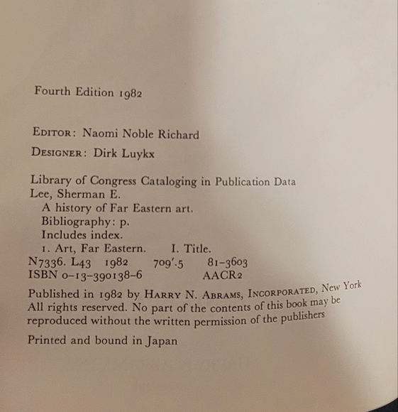 VTG 1982 A History of Far Eastern Art 4th Ed. HC Sherman E. Lee Prentice-Hall - Picture 4 of 6